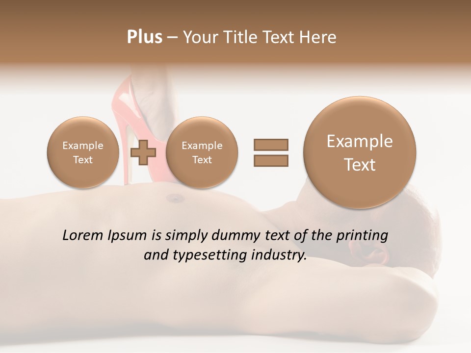 A Man With A Red High Heel Shoe On Top Of His Body PowerPoint Template