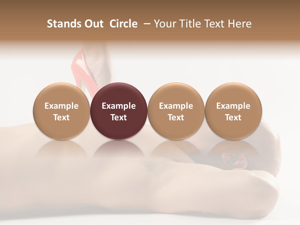 A Man With A Red High Heel Shoe On Top Of His Body PowerPoint Template