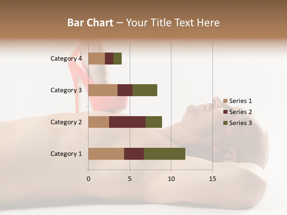 A Man With A Red High Heel Shoe On Top Of His Body PowerPoint Template