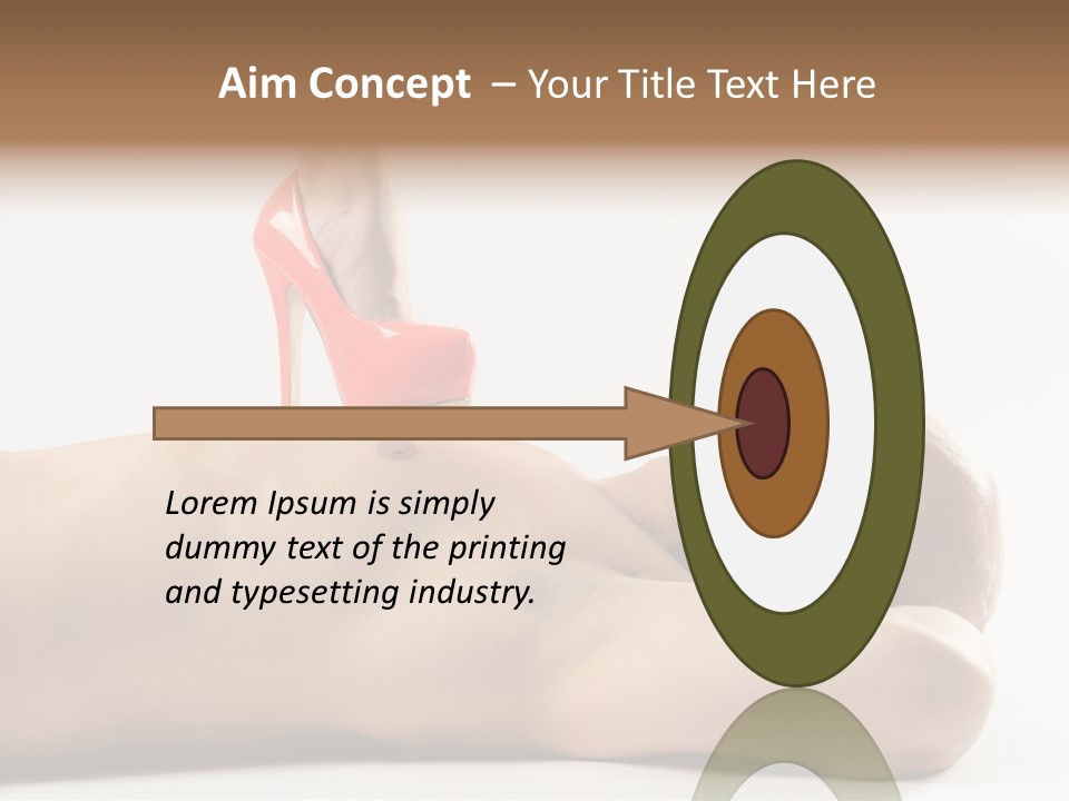 A Man With A Red High Heel Shoe On Top Of His Body PowerPoint Template