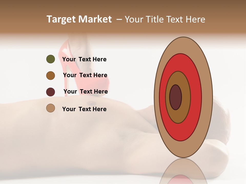 A Man With A Red High Heel Shoe On Top Of His Body PowerPoint Template