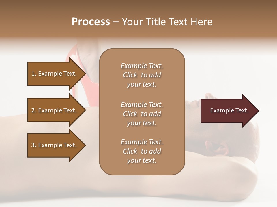 A Man With A Red High Heel Shoe On Top Of His Body PowerPoint Template