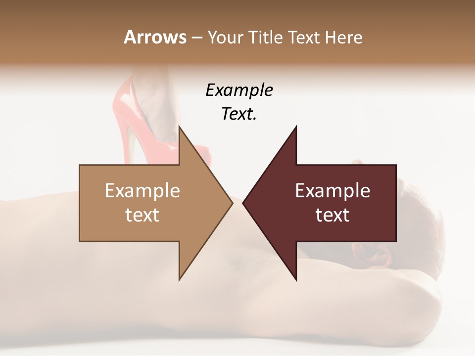 A Man With A Red High Heel Shoe On Top Of His Body PowerPoint Template