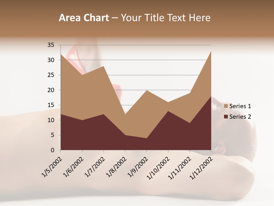 A Man With A Red High Heel Shoe On Top Of His Body PowerPoint Template