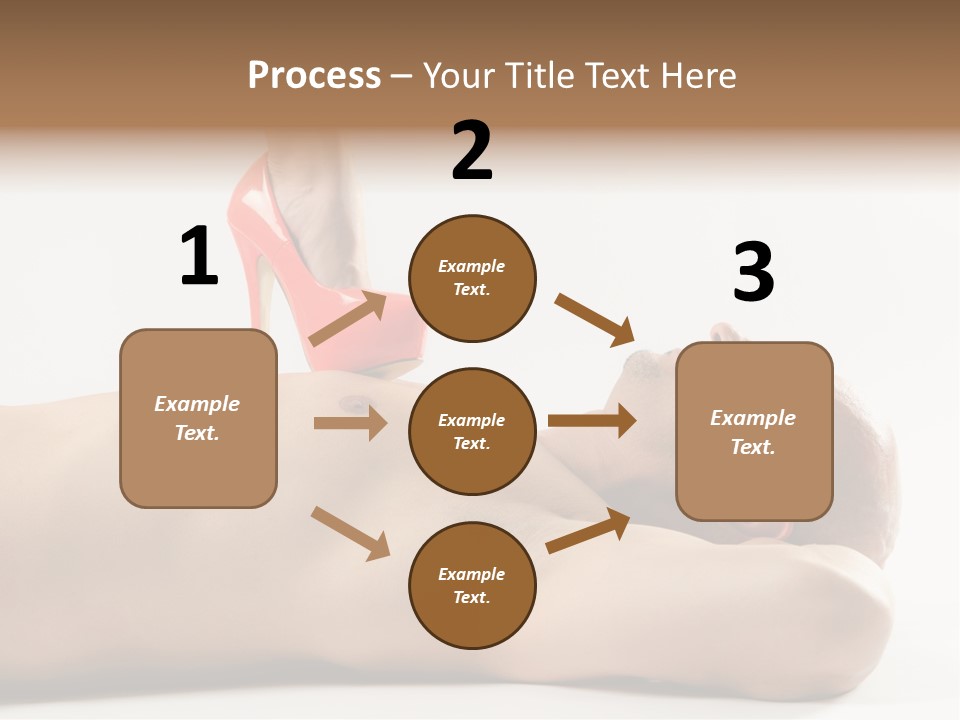 A Man With A Red High Heel Shoe On Top Of His Body PowerPoint Template