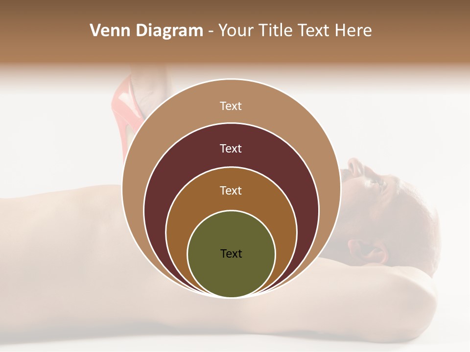 A Man With A Red High Heel Shoe On Top Of His Body PowerPoint Template