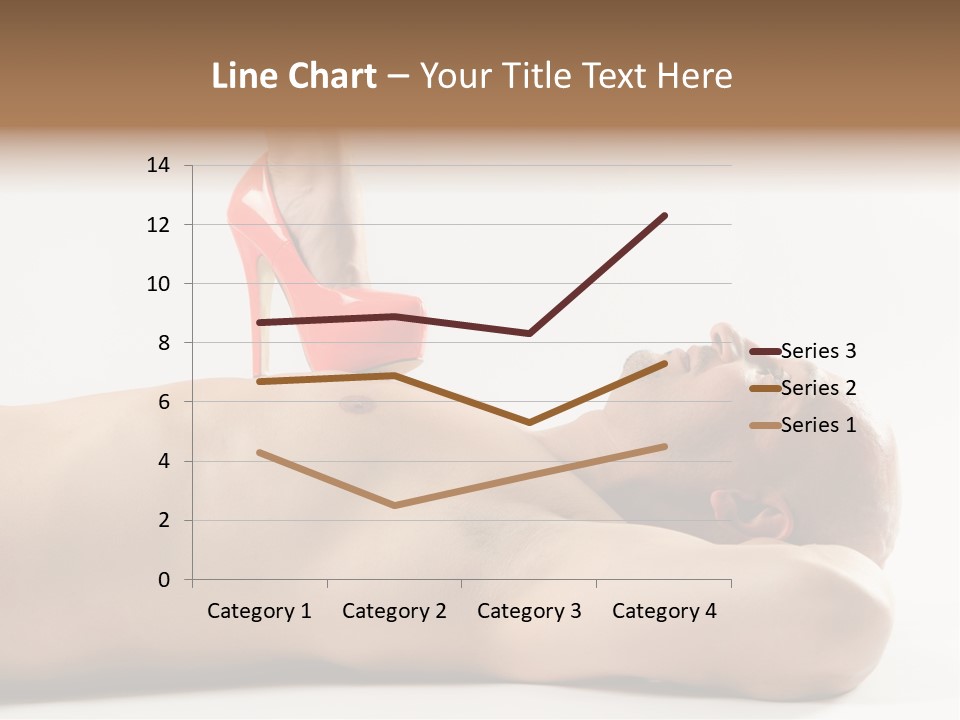 A Man With A Red High Heel Shoe On Top Of His Body PowerPoint Template