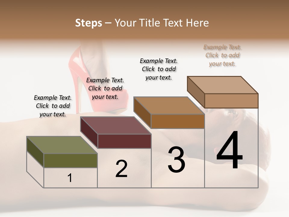 A Man With A Red High Heel Shoe On Top Of His Body PowerPoint Template