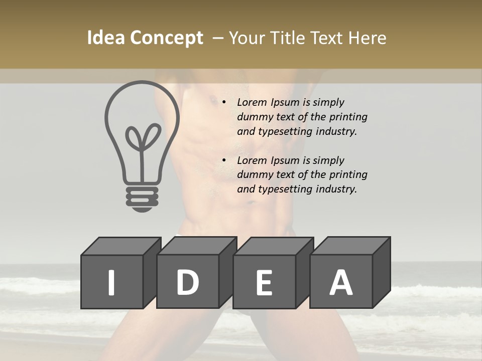 Nude Seductive Alone PowerPoint Template