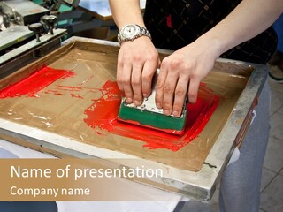 A Person Using A Stamper On A Piece Of Paper PowerPoint Template