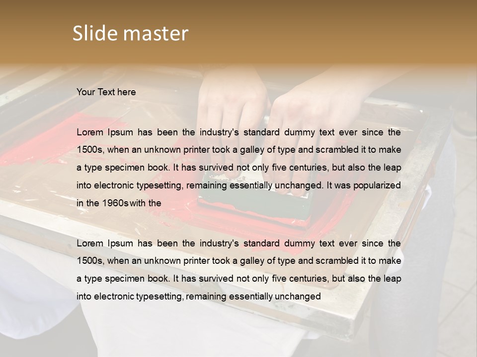 A Person Using A Stamper On A Piece Of Paper PowerPoint Template