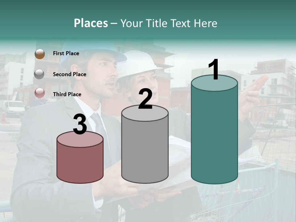 Blueprint Standing Career PowerPoint Template