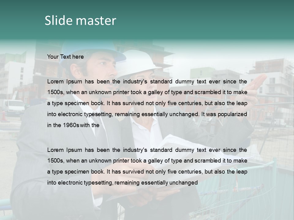 Blueprint Standing Career PowerPoint Template