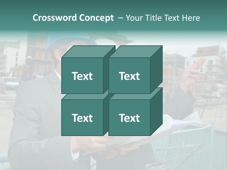 Blueprint Standing Career PowerPoint Template