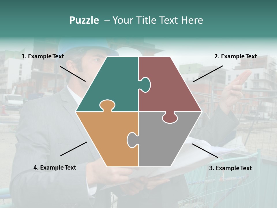 Blueprint Standing Career PowerPoint Template