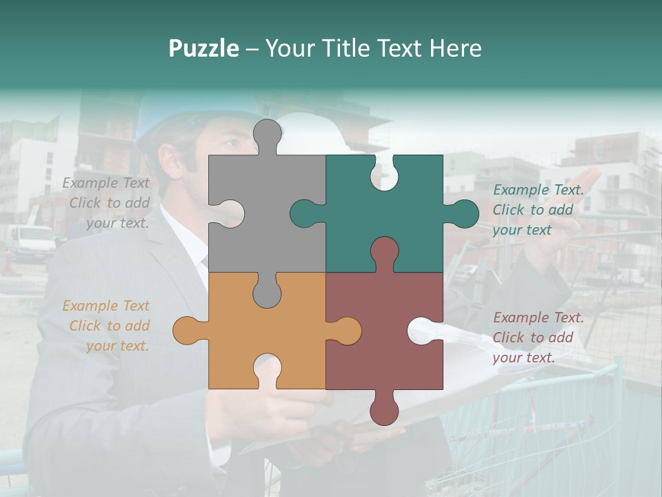 Blueprint Standing Career PowerPoint Template