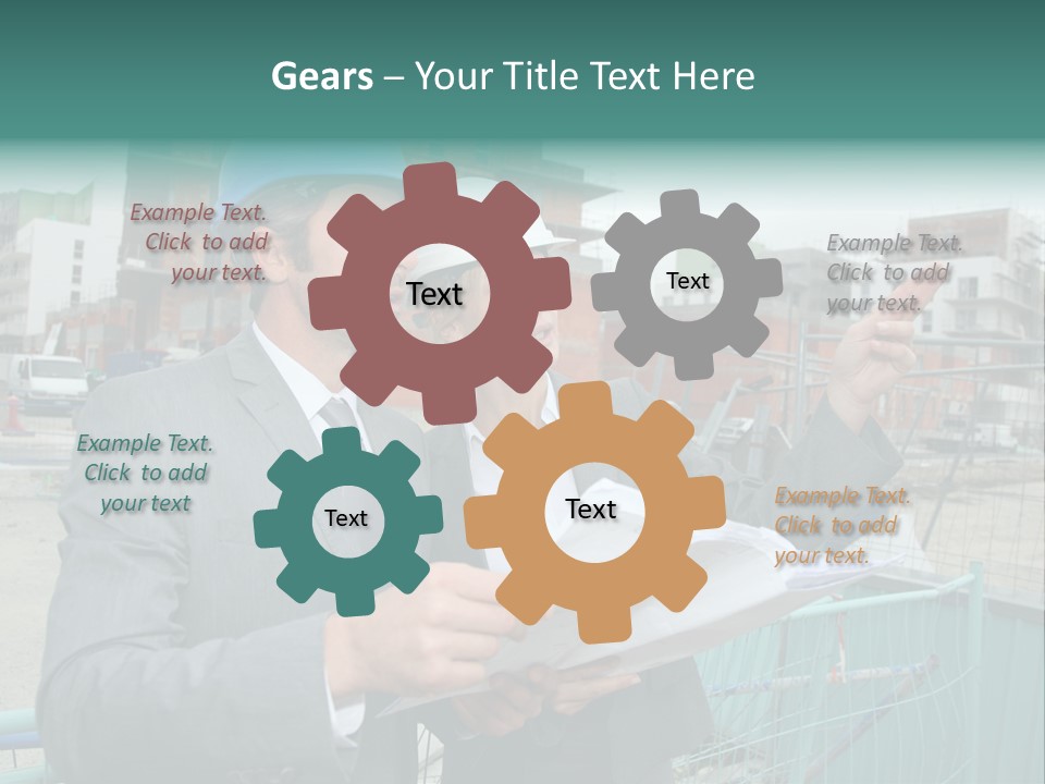 Blueprint Standing Career PowerPoint Template