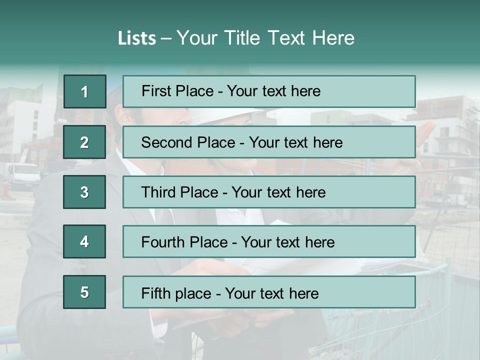 Blueprint Standing Career PowerPoint Template