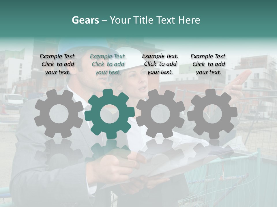 Blueprint Standing Career PowerPoint Template