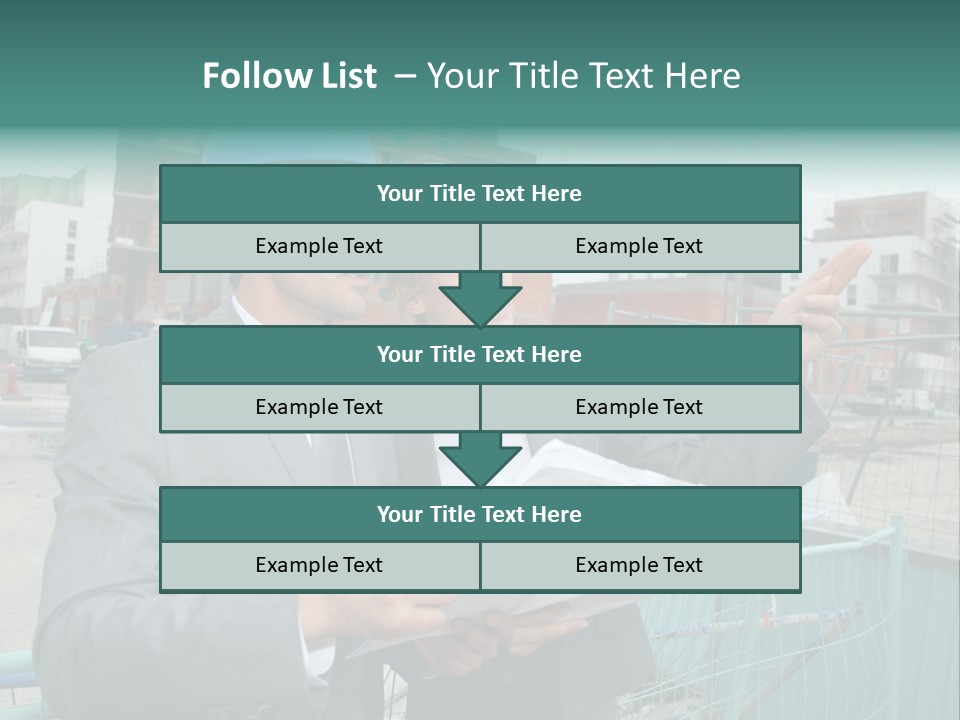Blueprint Standing Career PowerPoint Template