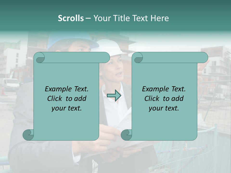 Blueprint Standing Career PowerPoint Template