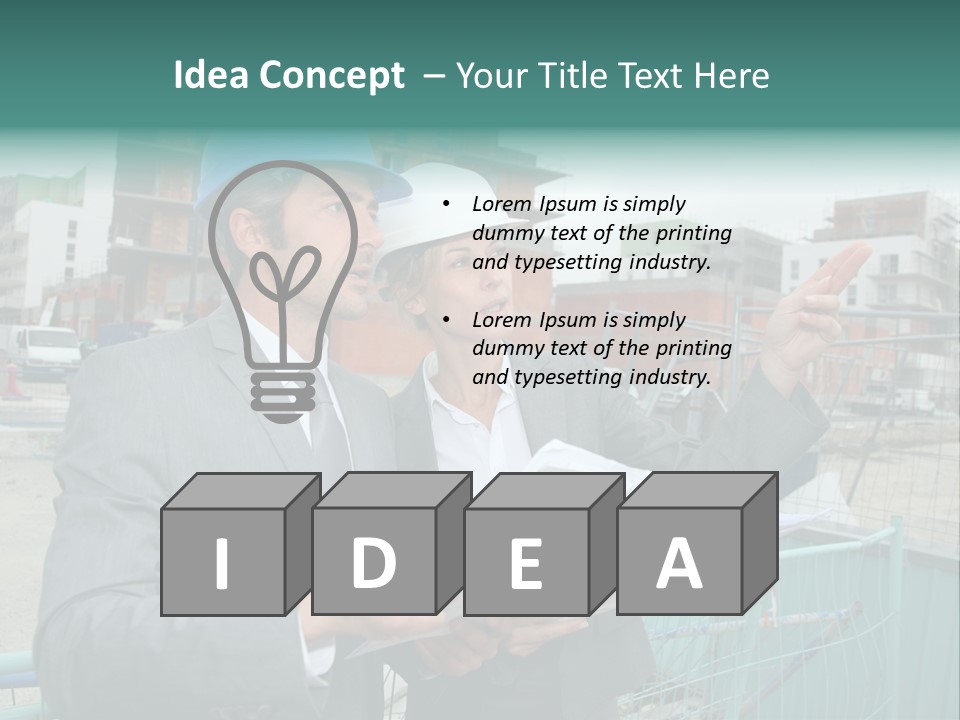 Blueprint Standing Career PowerPoint Template