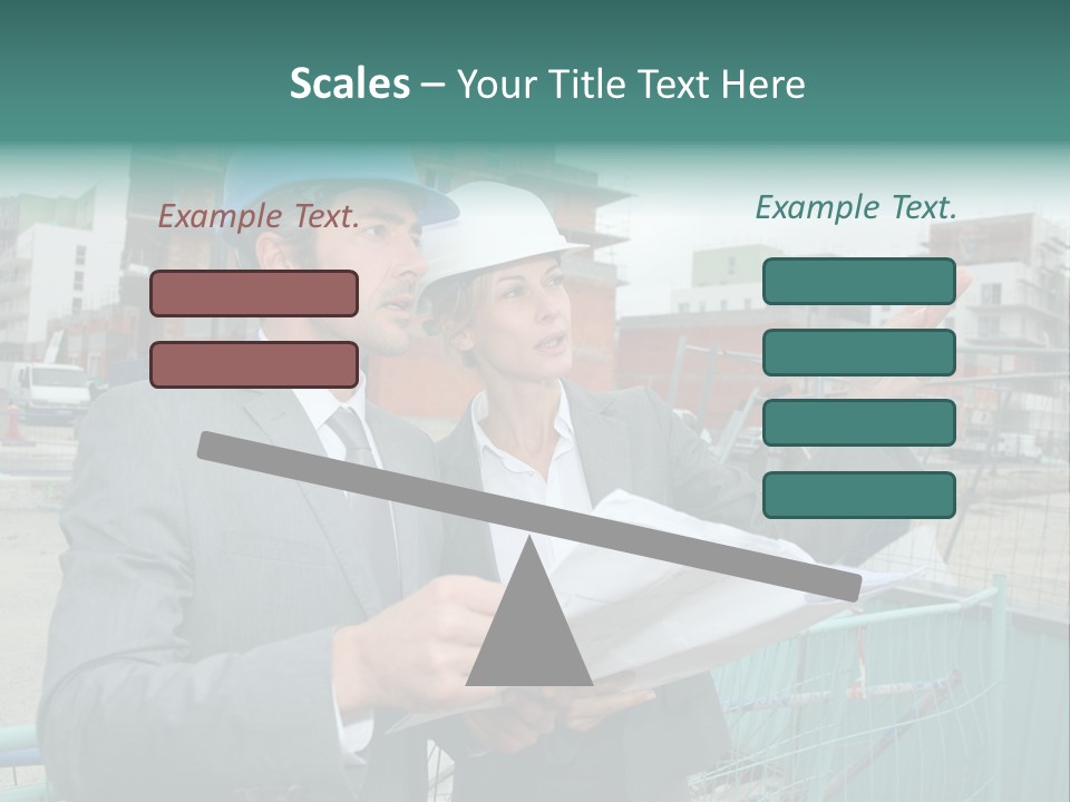Blueprint Standing Career PowerPoint Template