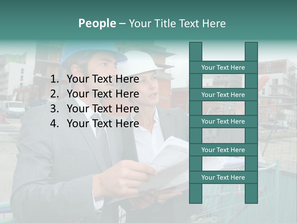 Blueprint Standing Career PowerPoint Template