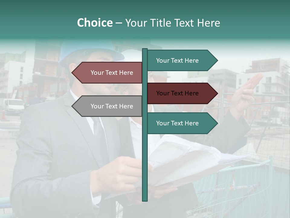 Blueprint Standing Career PowerPoint Template