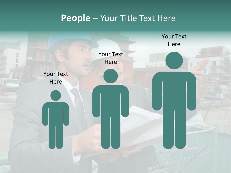 Blueprint Standing Career PowerPoint Template