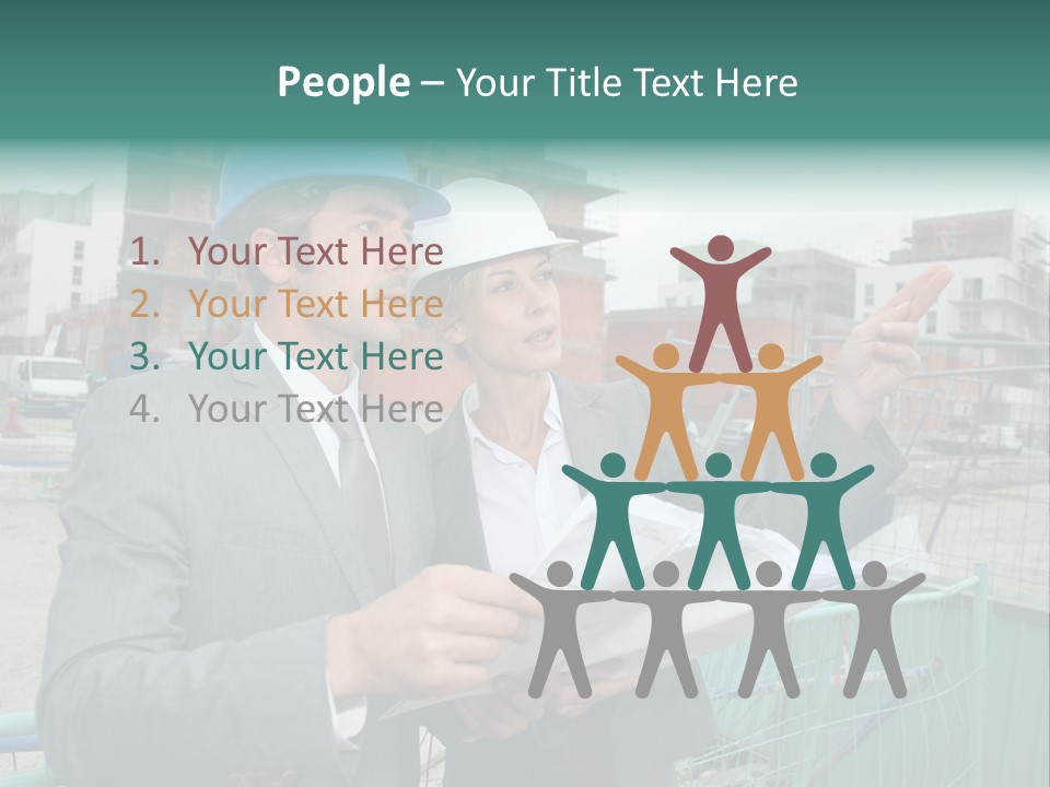 Blueprint Standing Career PowerPoint Template