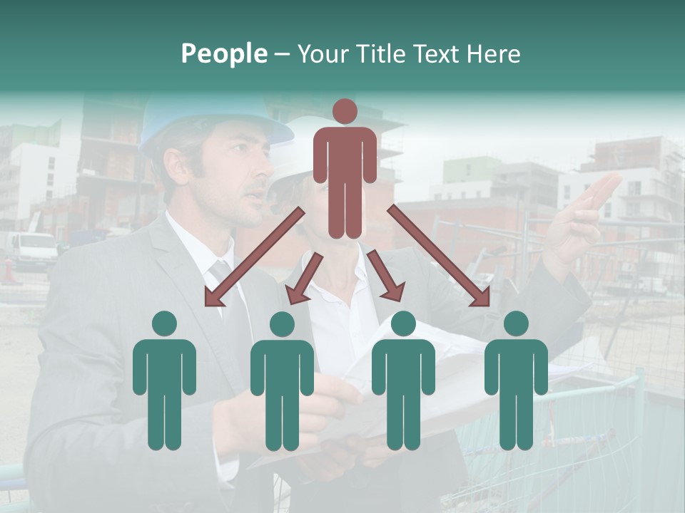 Blueprint Standing Career PowerPoint Template