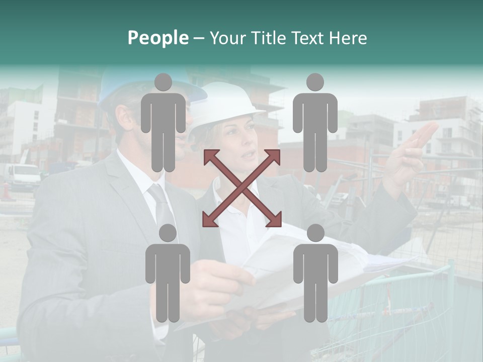 Blueprint Standing Career PowerPoint Template