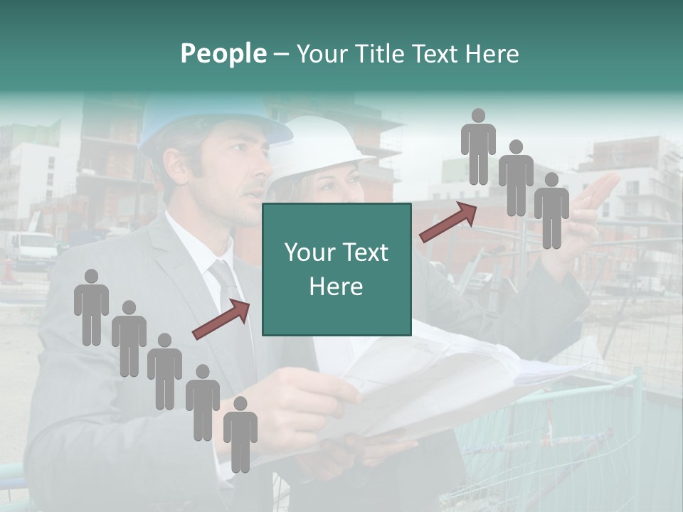 Blueprint Standing Career PowerPoint Template