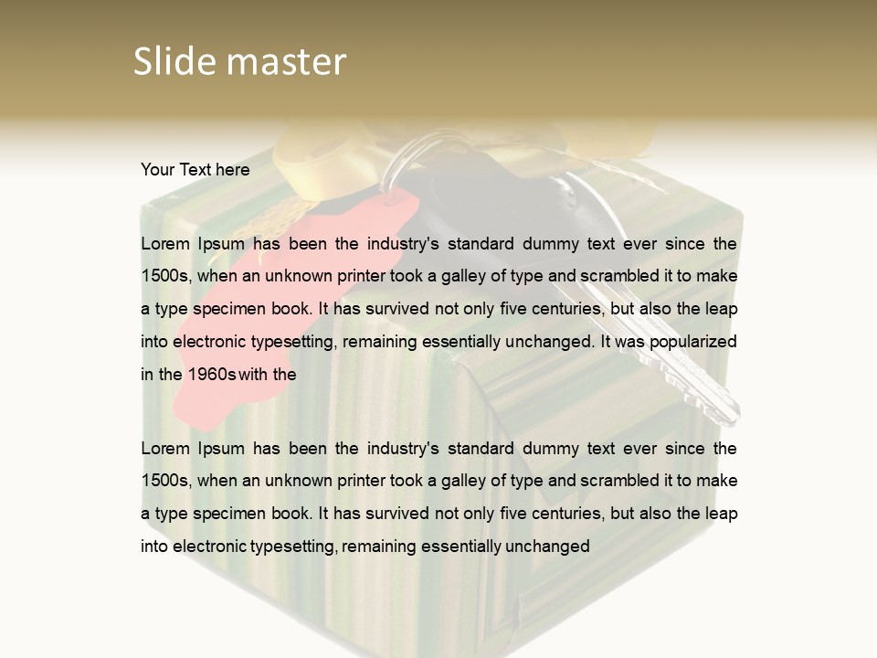 A Present Box With A Car Key On It PowerPoint Template