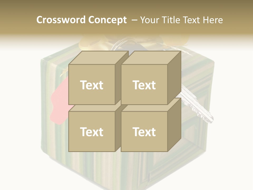 A Present Box With A Car Key On It PowerPoint Template