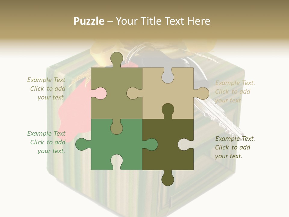 A Present Box With A Car Key On It PowerPoint Template
