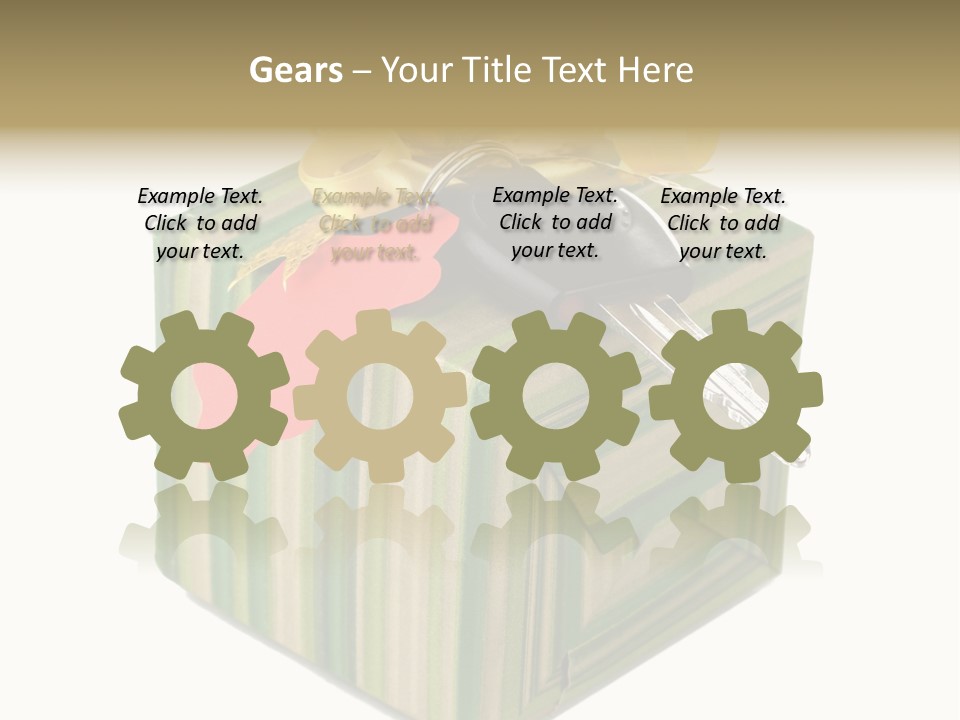 A Present Box With A Car Key On It PowerPoint Template
