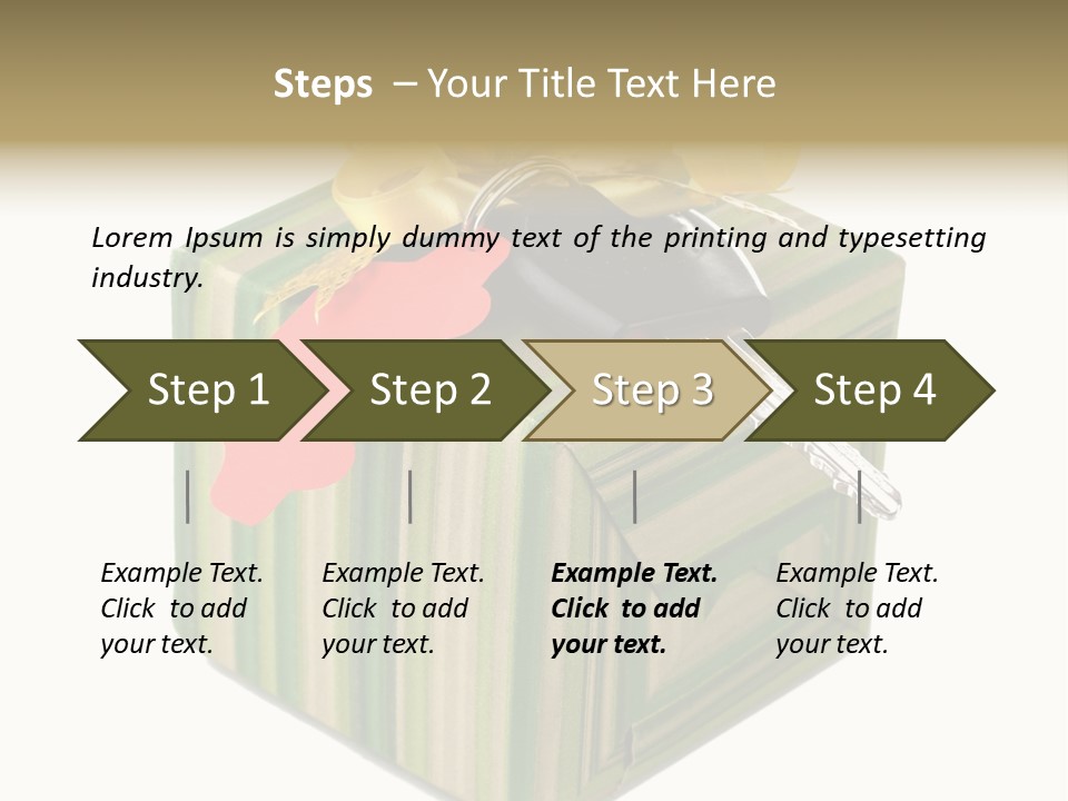 A Present Box With A Car Key On It PowerPoint Template