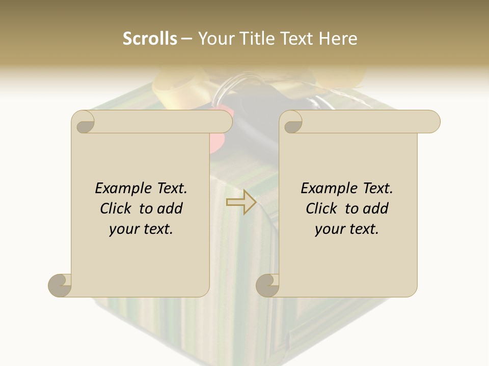 A Present Box With A Car Key On It PowerPoint Template