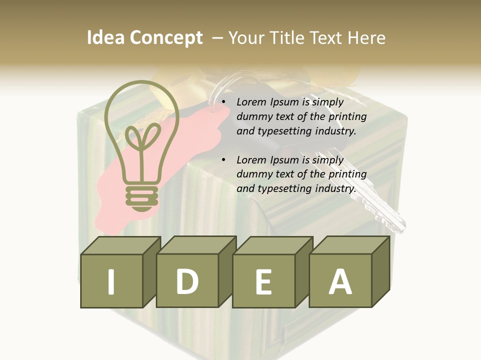 A Present Box With A Car Key On It PowerPoint Template