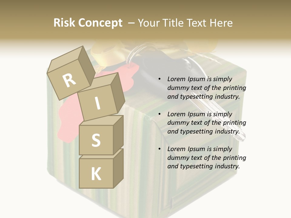 A Present Box With A Car Key On It PowerPoint Template
