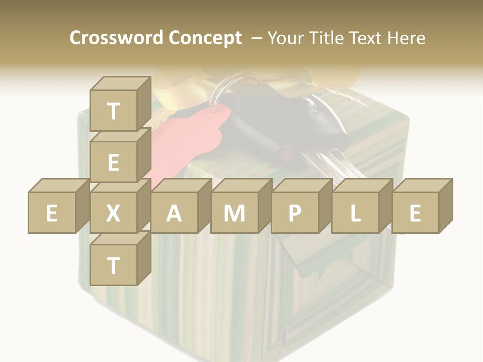 A Present Box With A Car Key On It PowerPoint Template