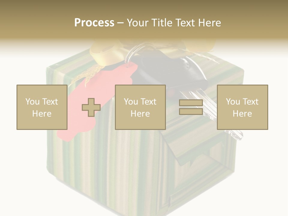 A Present Box With A Car Key On It PowerPoint Template