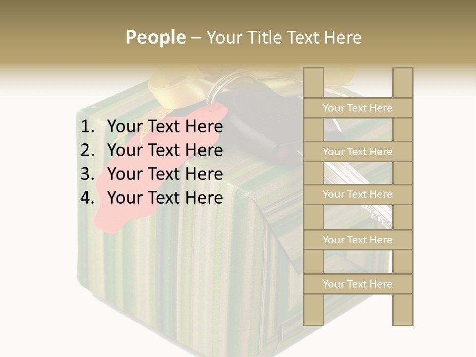A Present Box With A Car Key On It PowerPoint Template