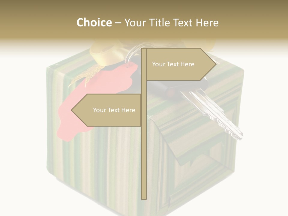 A Present Box With A Car Key On It PowerPoint Template