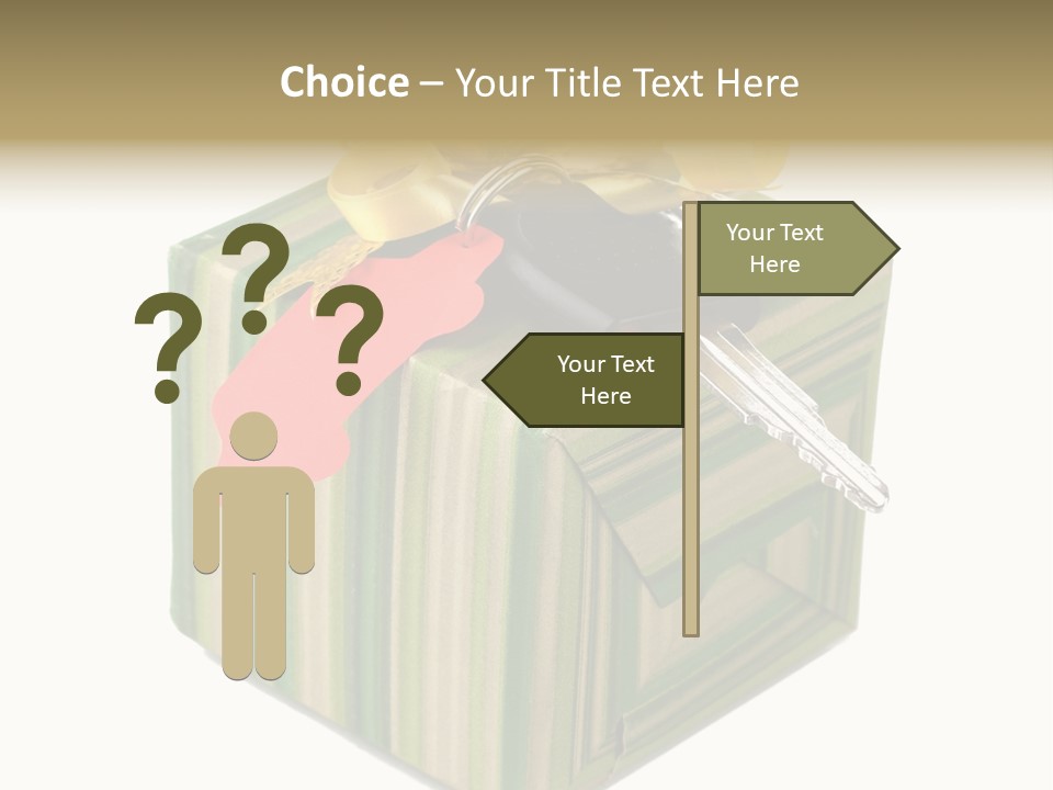 A Present Box With A Car Key On It PowerPoint Template