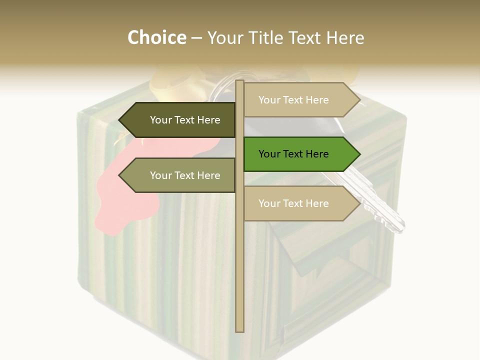 A Present Box With A Car Key On It PowerPoint Template