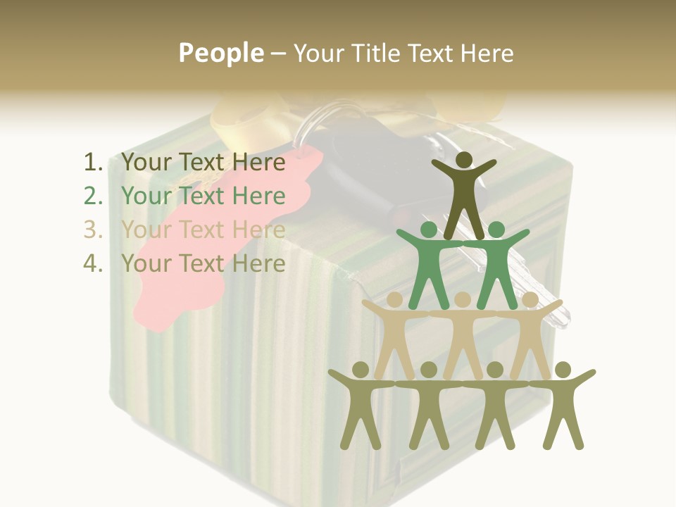 A Present Box With A Car Key On It PowerPoint Template