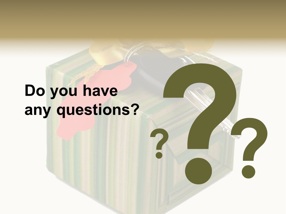 A Present Box With A Car Key On It PowerPoint Template